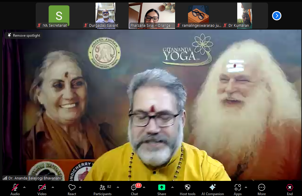 Cycle Program:Salutogenesis & Yoga Chikitsa by Yogacharya Dr. Ananda Balayogi Bhavanani