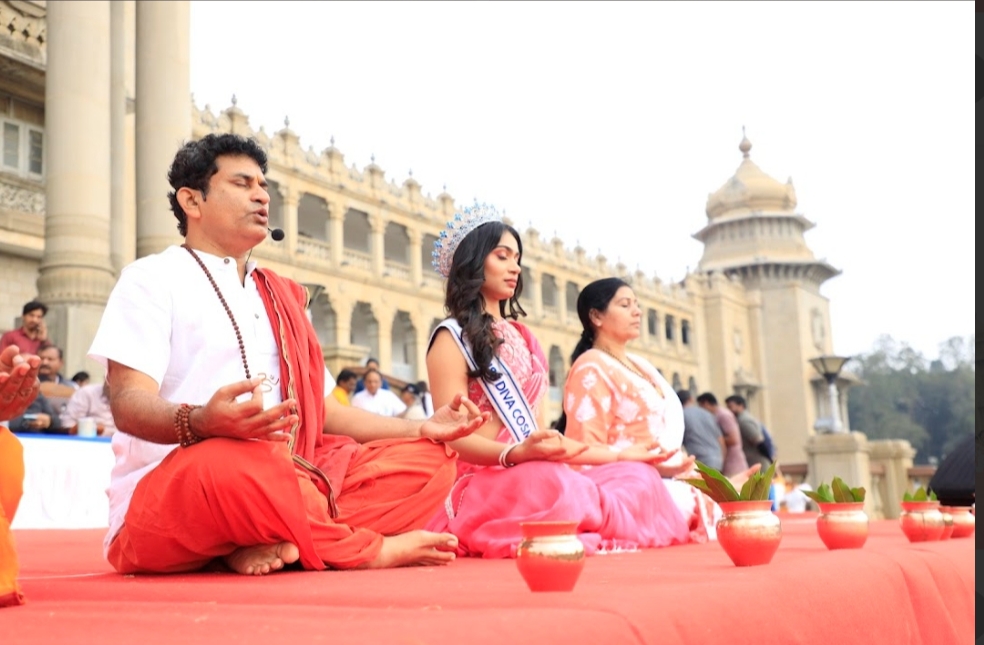 Yog Gangotri conducts 9th annual ratha Saptami Surya Namaskar event at Vidhana Soudha